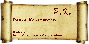 Paska Konstantin névjegykártya